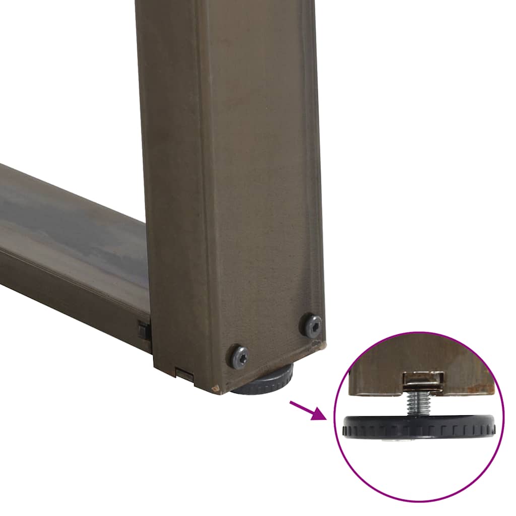 Coffee Table Legs U-Shaped 2 pcs Natural Steel 50x(42-43) cm Steel