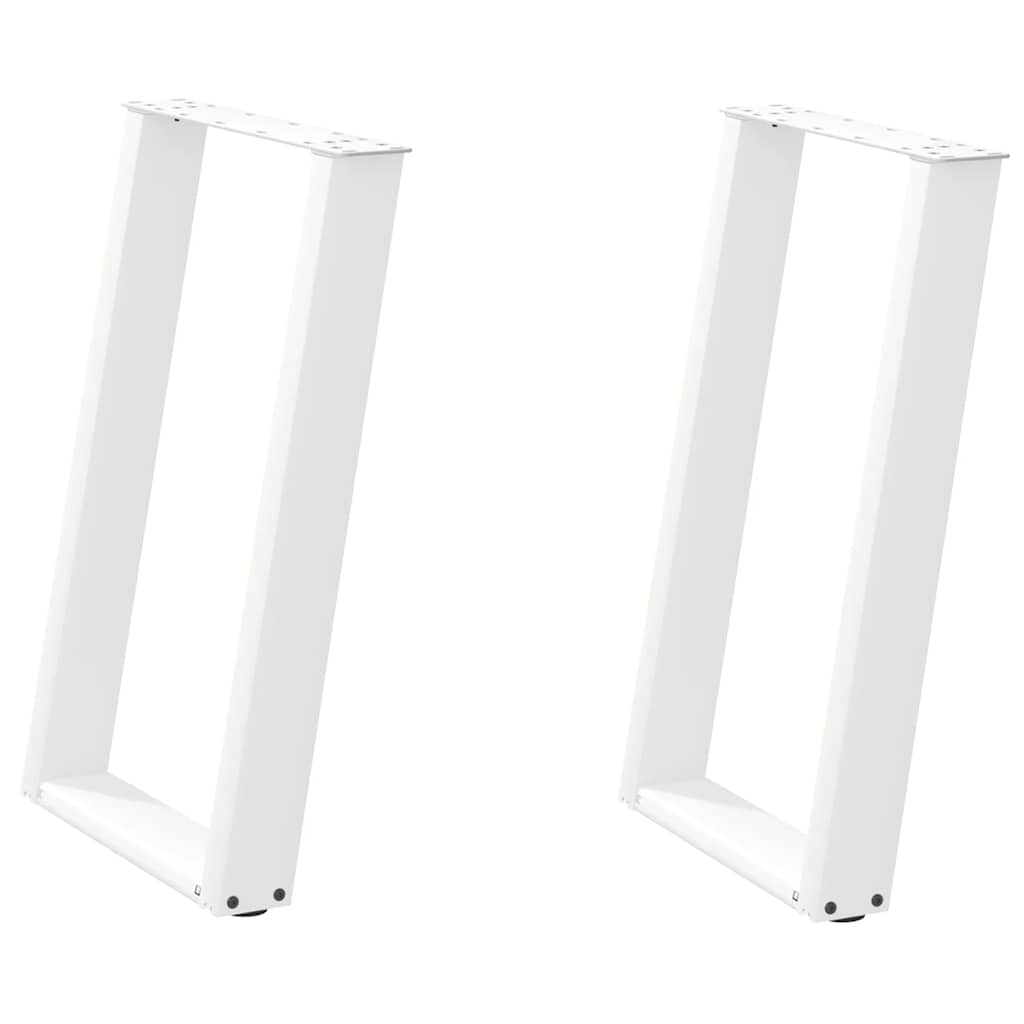 vidXL Dining Table Legs U-Shaped 2 pcs White 50x(72-73) cm Steel