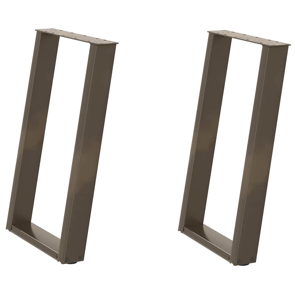 Dining Table Legs U-Shaped 2 pcs Natural Steel 50x(72-73) cm Steel