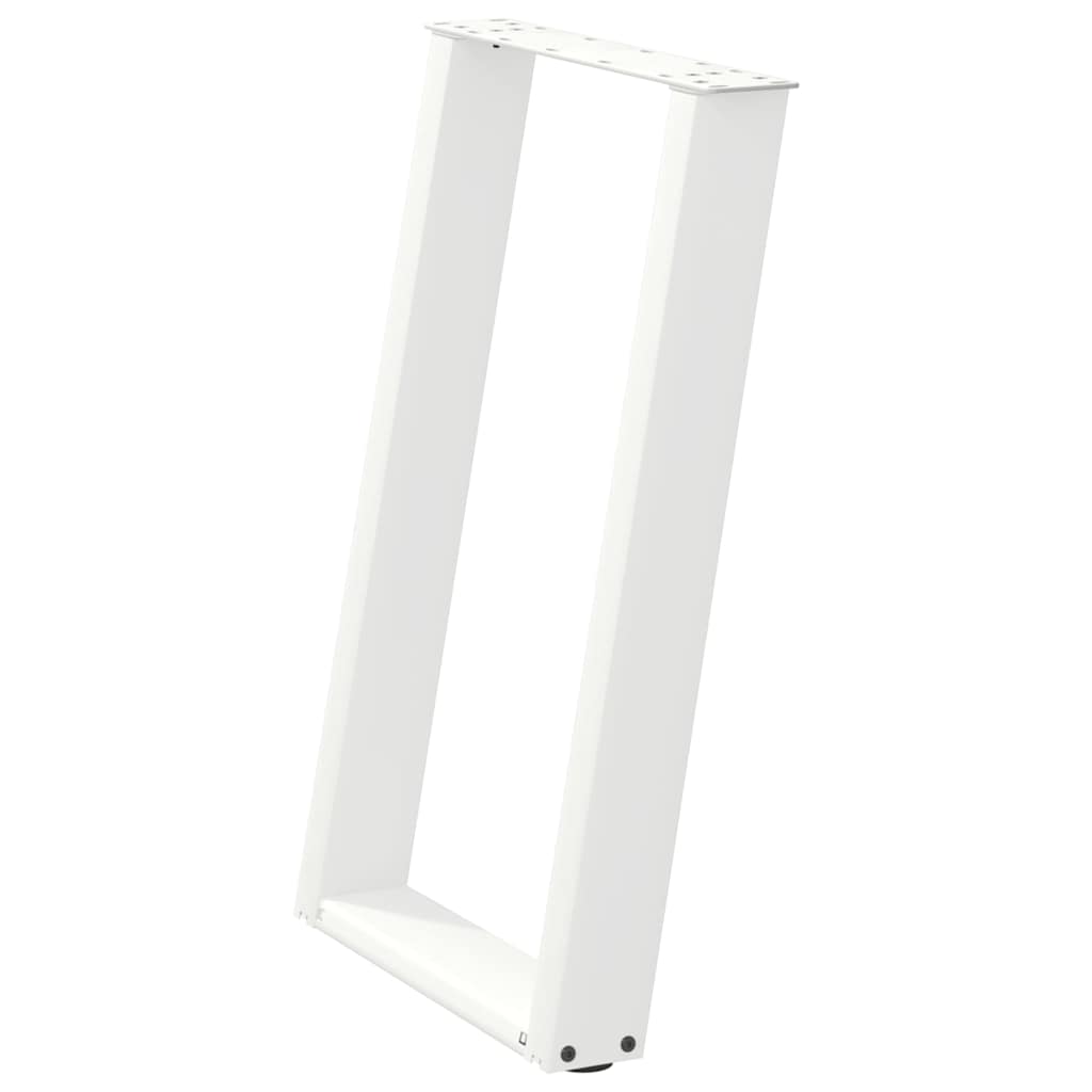 vidXL Dining Table Legs U-Shaped 2 pcs White 60x(72-73) cm Steel