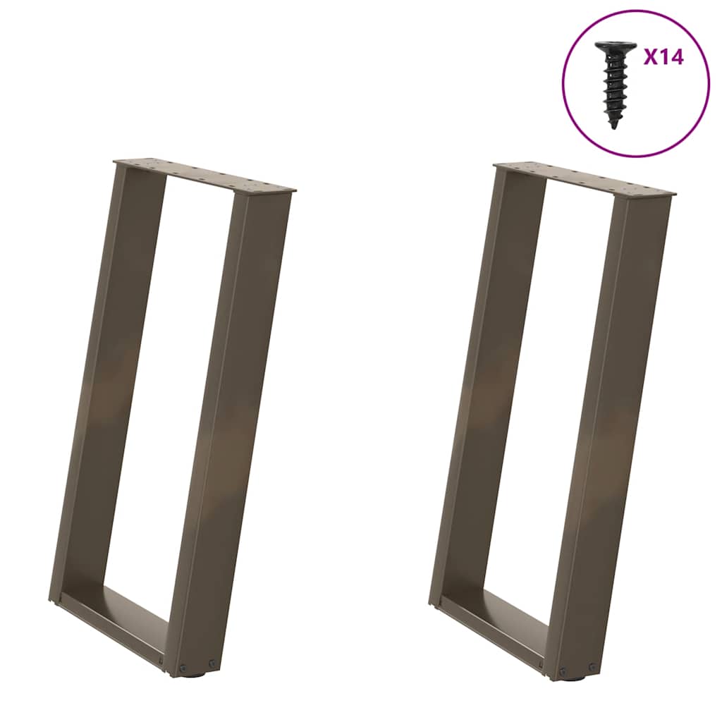 Dining Table Legs U-Shaped 2 pcs Natural Steel 60x(72-73) cm Steel