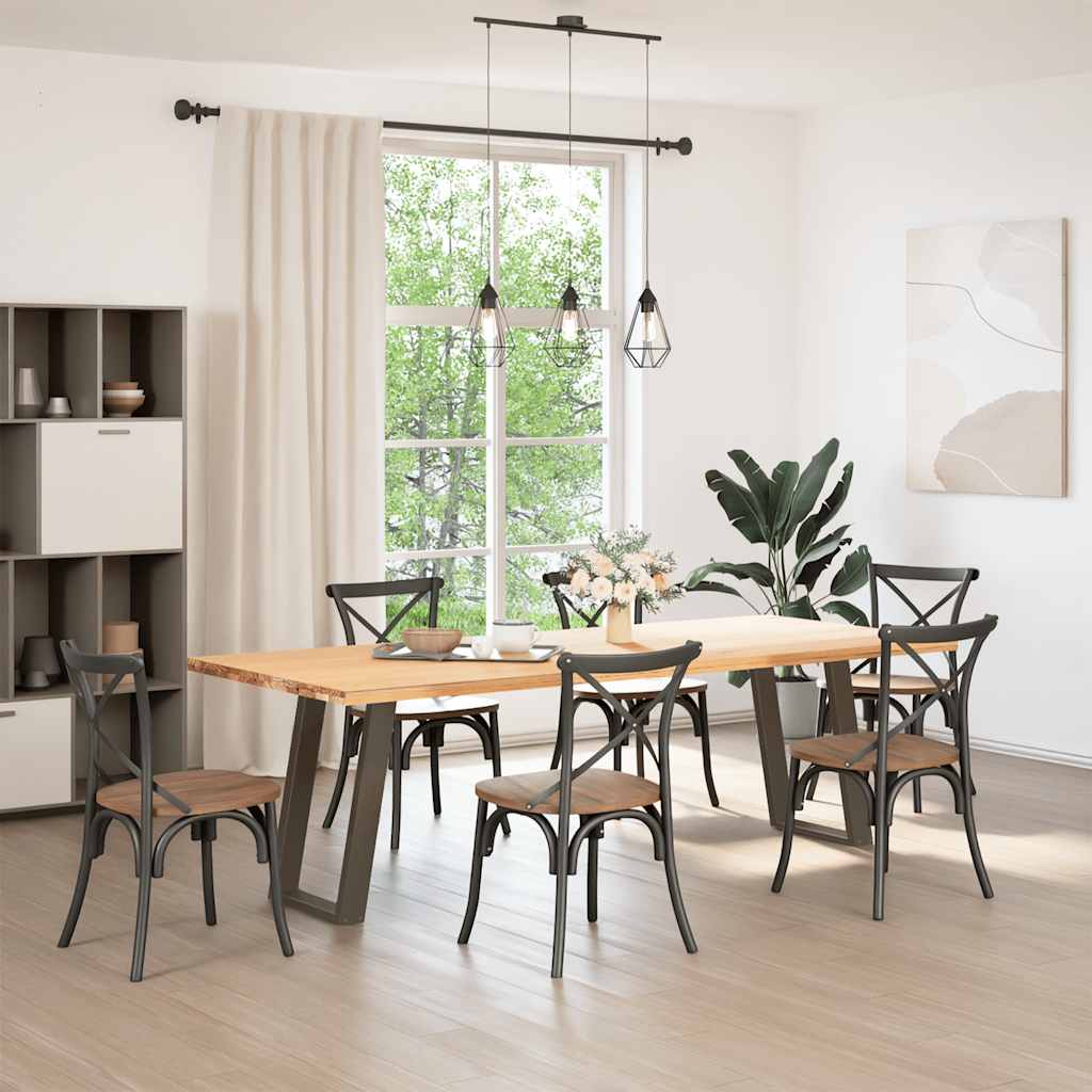 Dining Table Legs U-Shaped 2 pcs Natural Steel 60x(72-73) cm Steel