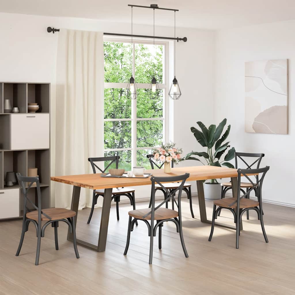 Dining Table Legs U-Shaped 2 pcs Natural Steel 70x(72-73) cm Steel