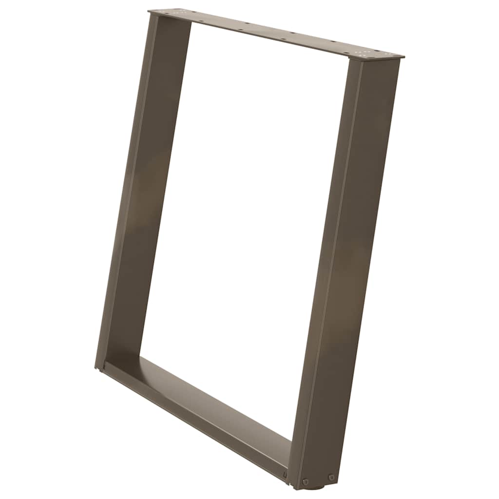 Dining Table Legs U-Shaped 2 pcs Natural Steel 90x(72-73) cm Steel