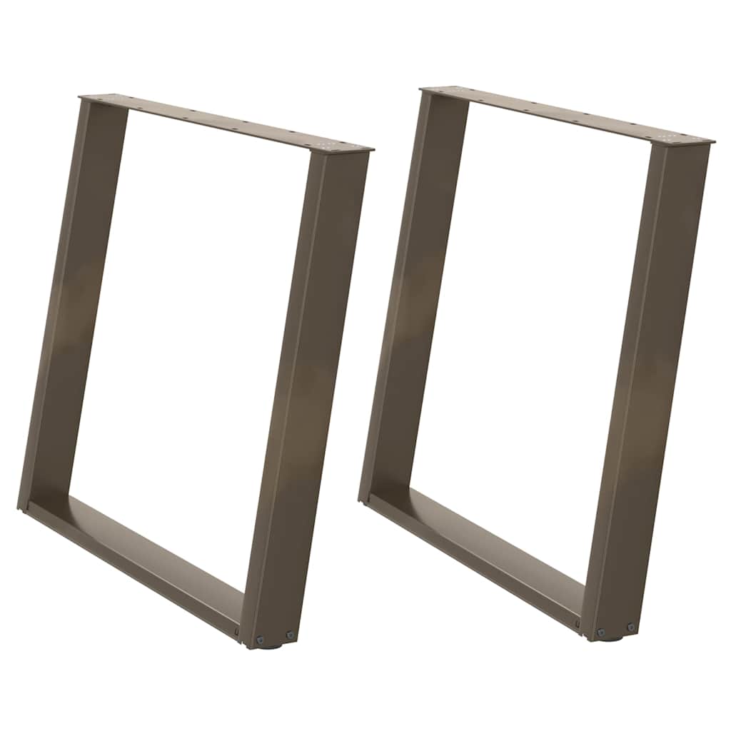 Dining Table Legs U-Shaped 2 pcs Natural Steel 100x(72-73) cm Steel