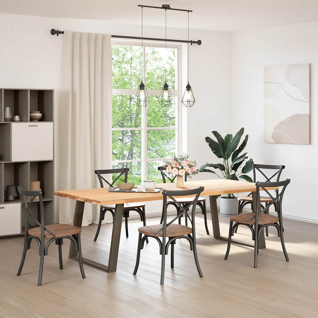 Dining Table Legs U-Shaped 2 pcs Natural Steel 100x(72-73) cm Steel