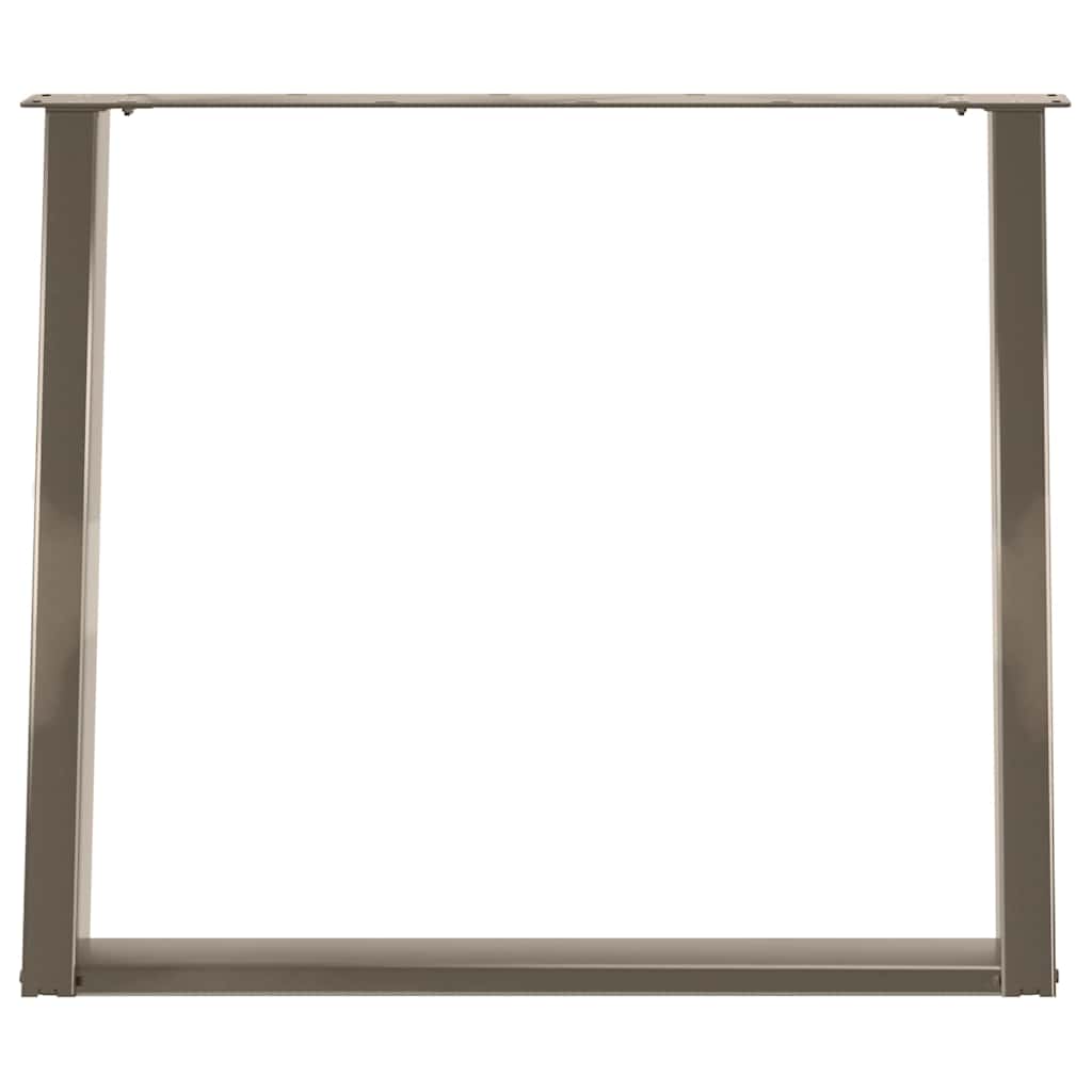 Dining Table Legs U-Shaped 2 pcs Natural Steel 100x(72-73) cm Steel