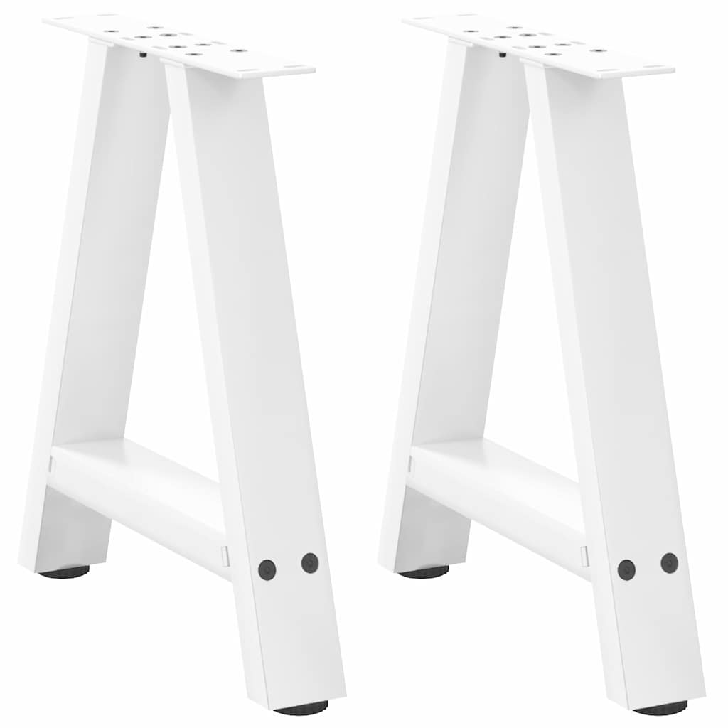 Coffee Table Legs A-Shaped 2 pcs White 50x(42-43) cm Steel