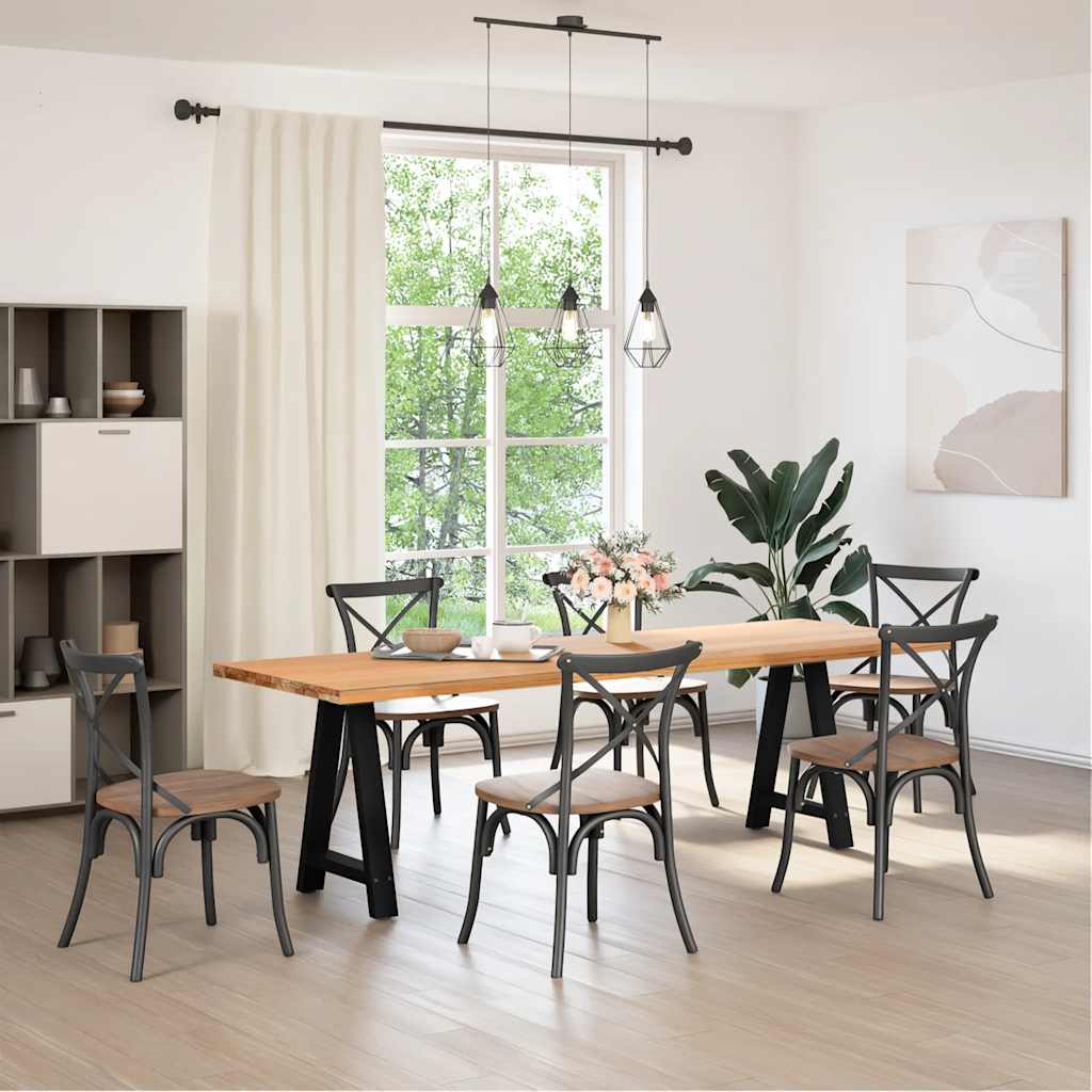 Dining Table Legs A-Shaped 2 pcs Black 50x(72-73) cm Steel