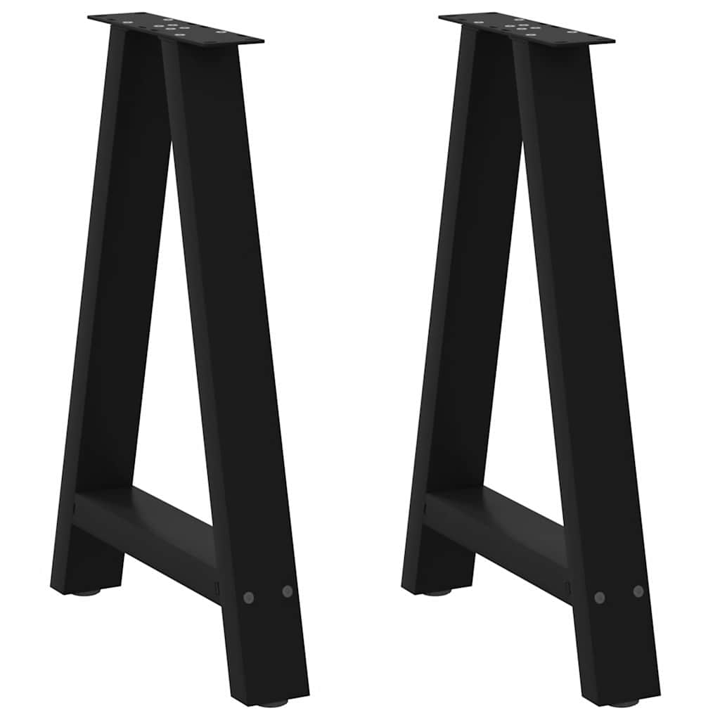 Dining Table Legs A-Shaped 2 pcs Black 60x(72-73) cm Steel