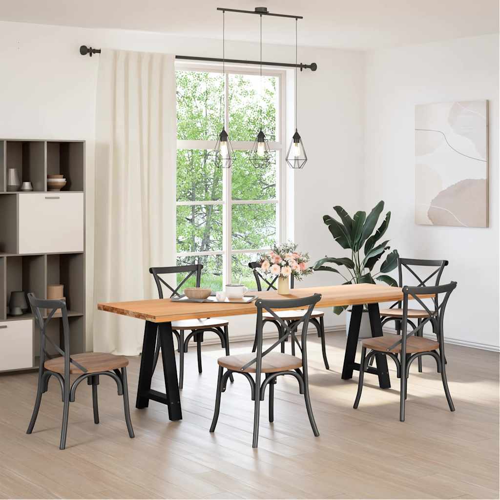 Dining Table Legs A-Shaped 2 pcs Black 60x(72-73) cm Steel