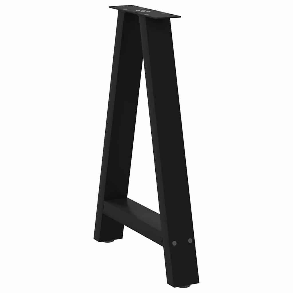 Dining Table Legs A-Shaped 2 pcs Black 60x(72-73) cm Steel