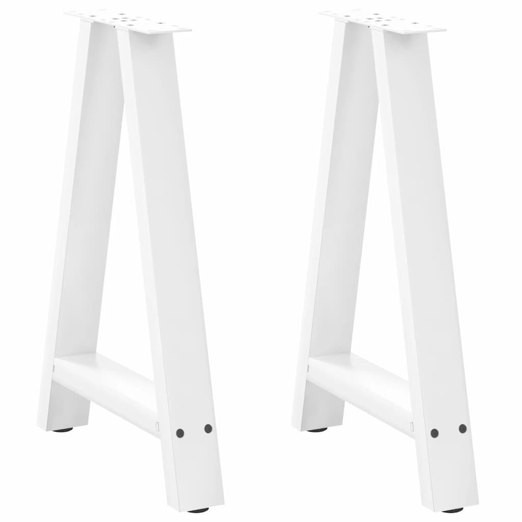 Dining Table Legs A-Shaped 2 pcs White 60x(72-73) cm Steel