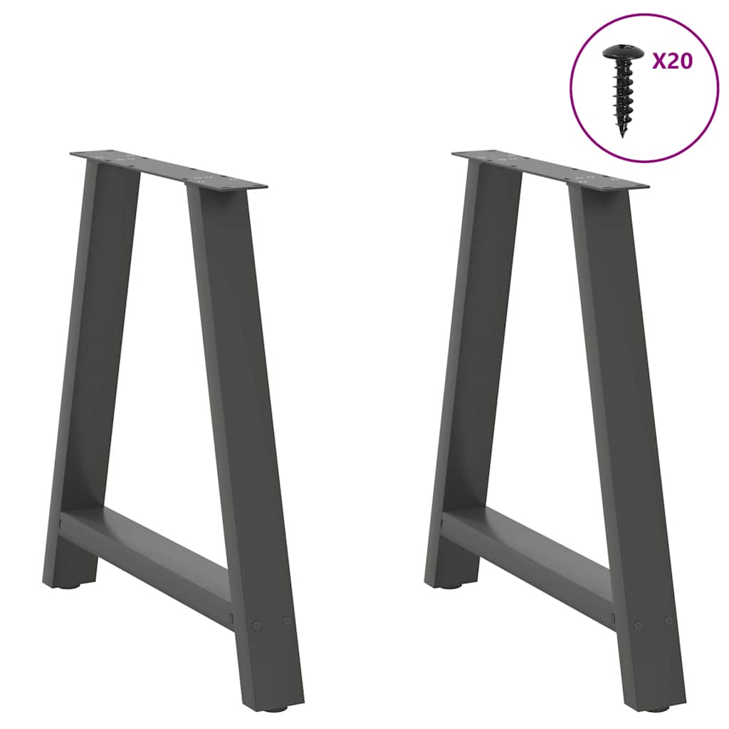 Dining Table Legs A-Shaped 2 pcs Anthracite 70x(72-73) cm Steel