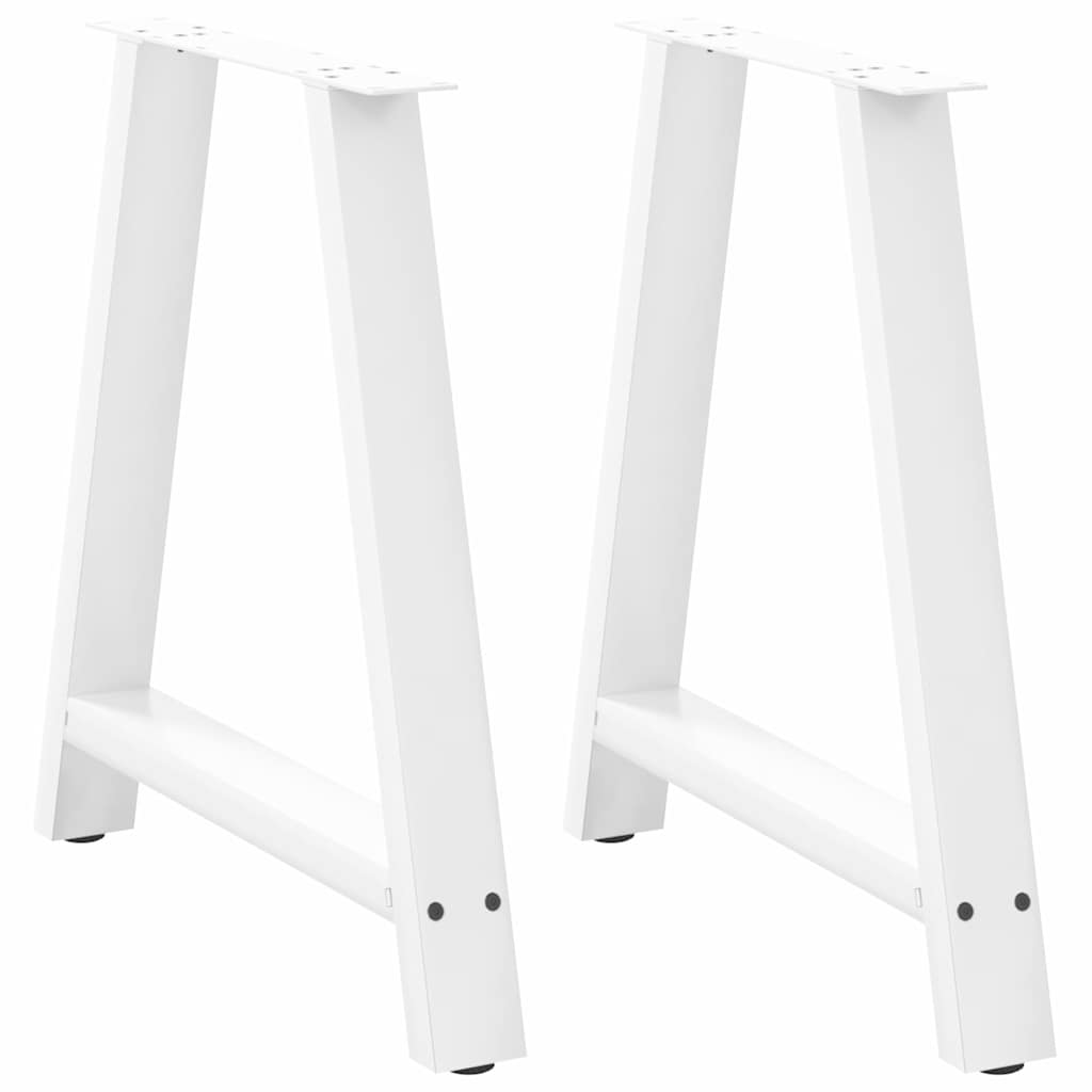 Dining Table Legs A-Shaped 2 pcs White 80x(72-73) cm Steel