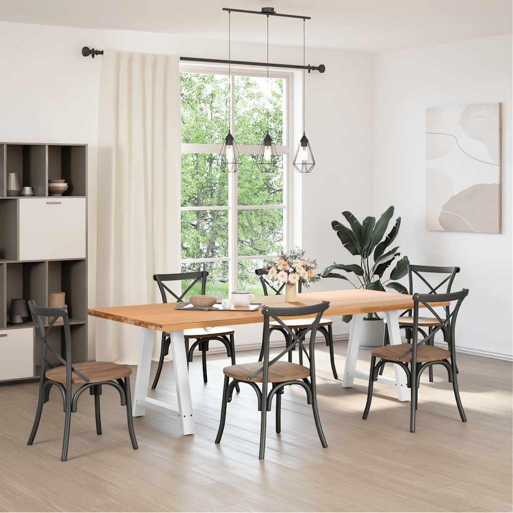 Dining Table Legs A-Shaped 2 pcs White 80x(72-73) cm Steel