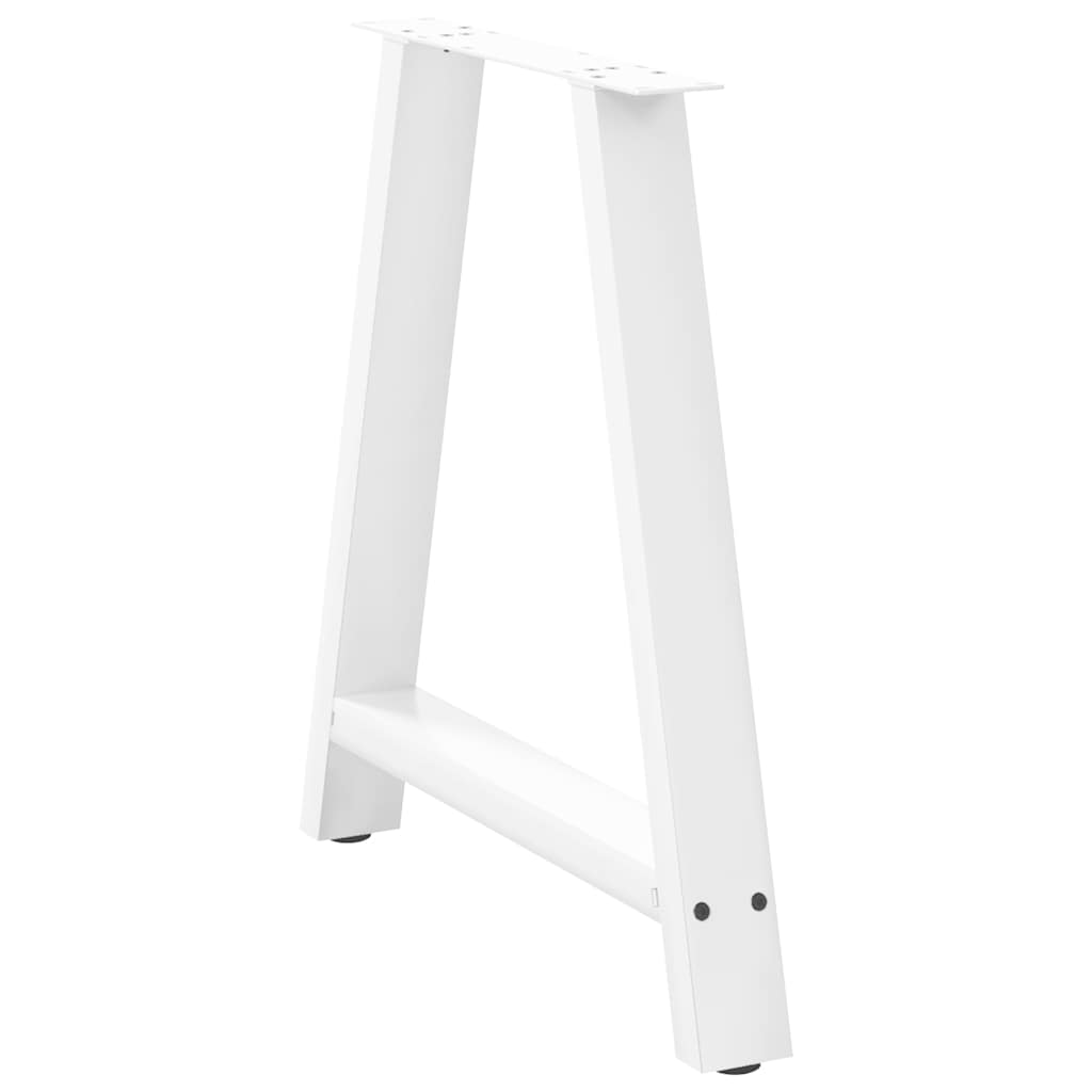 Dining Table Legs A-Shaped 2 pcs White 80x(72-73) cm Steel