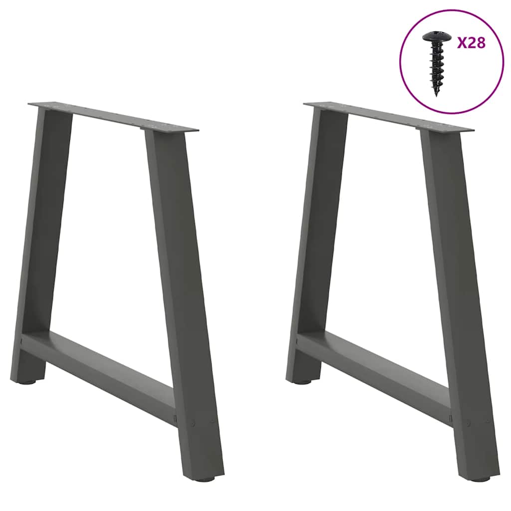 Dining Table Legs A-Shaped 2 pcs Anthracite 100x(72-73) cm Steel