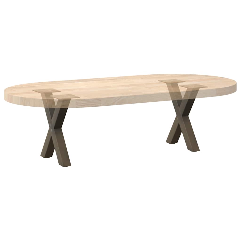 Coffee Table Legs X-Shaped 2 pcs Natural Steel 37x(30-31) cm Steel