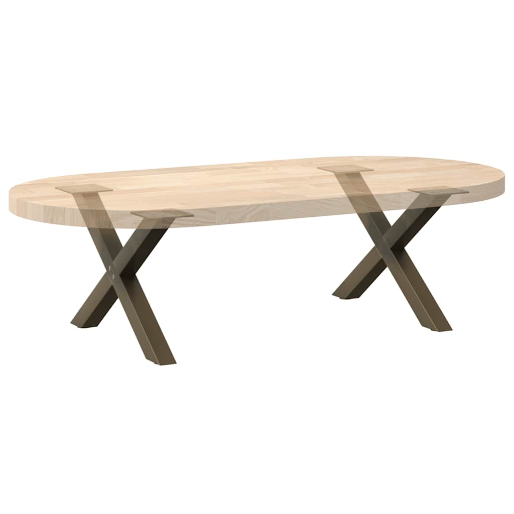 Coffee Table Legs X-Shaped 2 pcs Natural Steel 50x(30-31) cm Steel