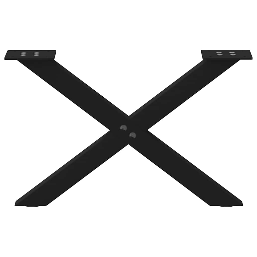 Coffee Table Legs X-Shaped 2 pcs Black 60x(30-31) cm Steel