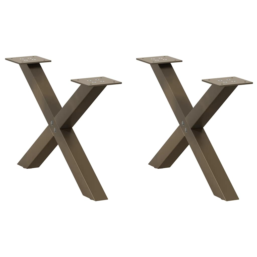 Coffee Table Legs X-Shaped 2 pcs Natural Steel 60x(30-31) cm Steel