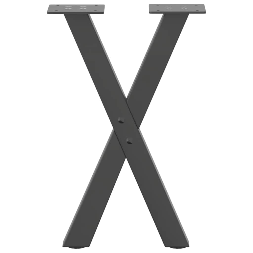 Coffee Table Legs X-Shaped 2 pcs Anthracite 38x(42-43) cm Steel