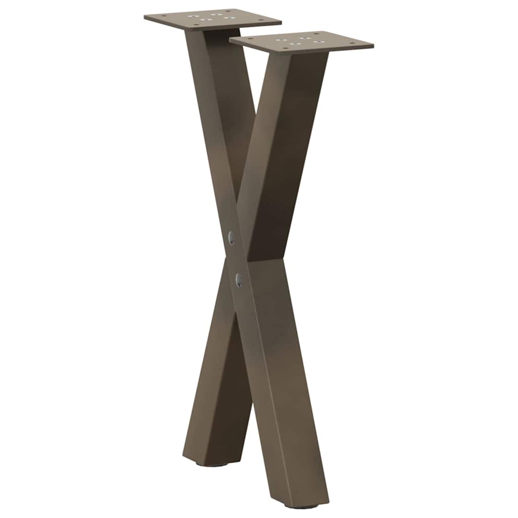 Coffee Table Legs X-Shaped 2 pcs Natural Steel 38x(42-43) cm Steel