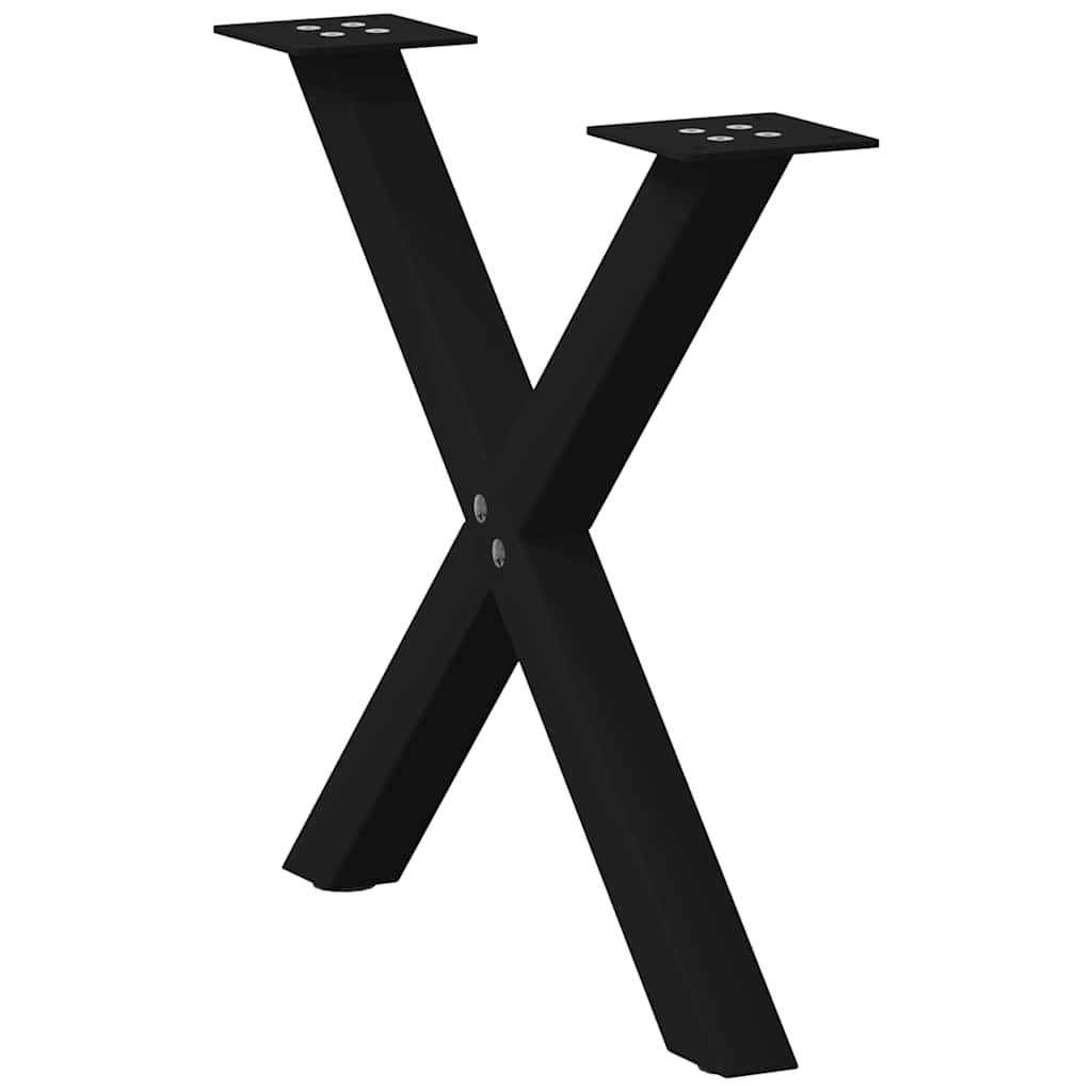 Coffee Table Legs X-Shaped 2 pcs Black 50x(42-43) cm Steel