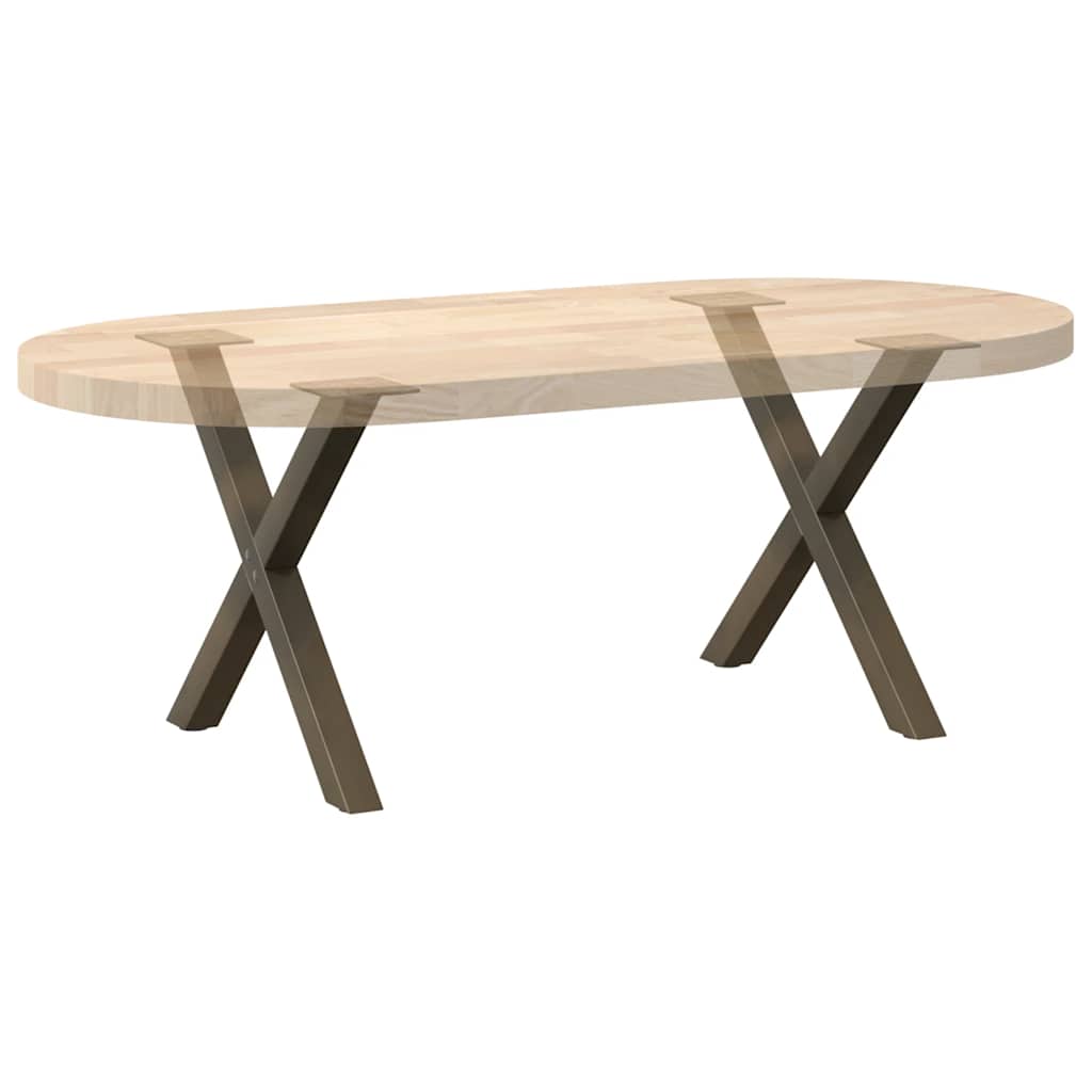 Coffee Table Legs X-Shaped 2 pcs Natural Steel 60x(42-43) cm Steel