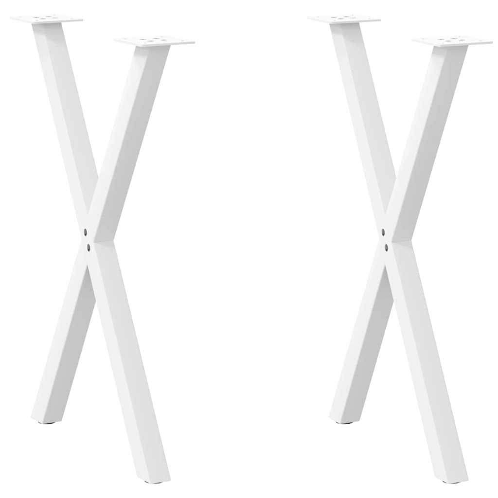 Dining Table Legs X-Shaped 2 pcs White 50x(72-73) cm Steel