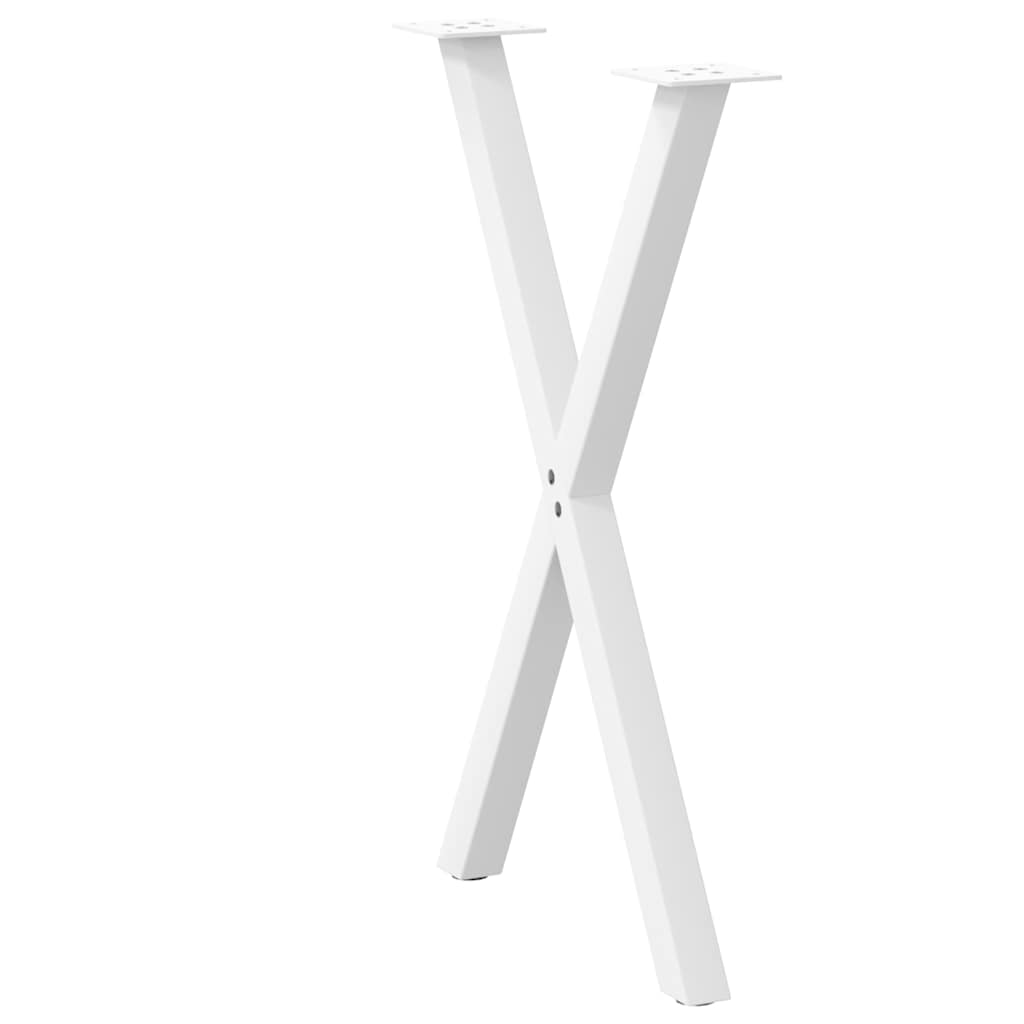 Dining Table Legs X-Shaped 2 pcs White 50x(72-73) cm Steel