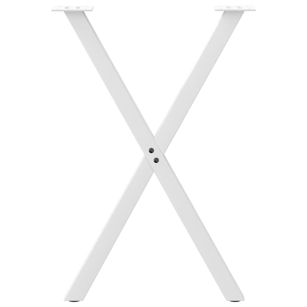 Dining Table Legs X-Shaped 2 pcs White 50x(72-73) cm Steel