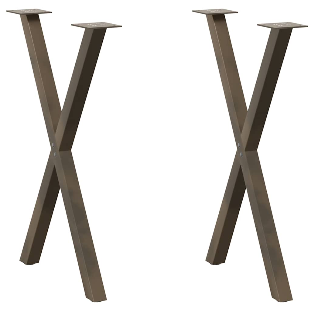 Dining Table Legs X-Shaped 2 pcs Natural Steel 50x(72-73) cm Steel