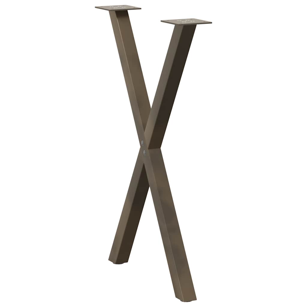 Dining Table Legs X-Shaped 2 pcs Natural Steel 50x(72-73) cm Steel