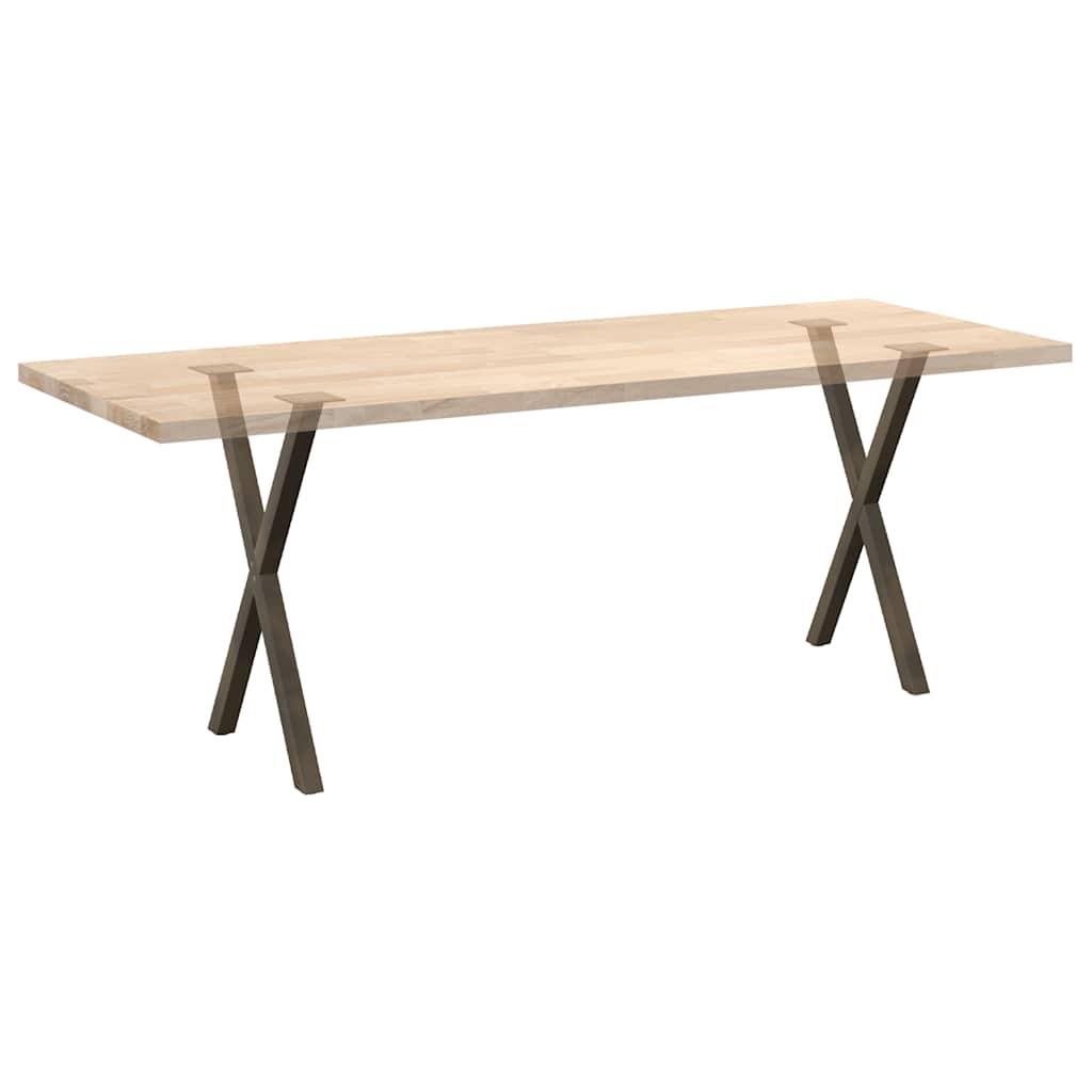 Dining Table Legs X-Shaped 2 pcs Natural Steel 50x(72-73) cm Steel