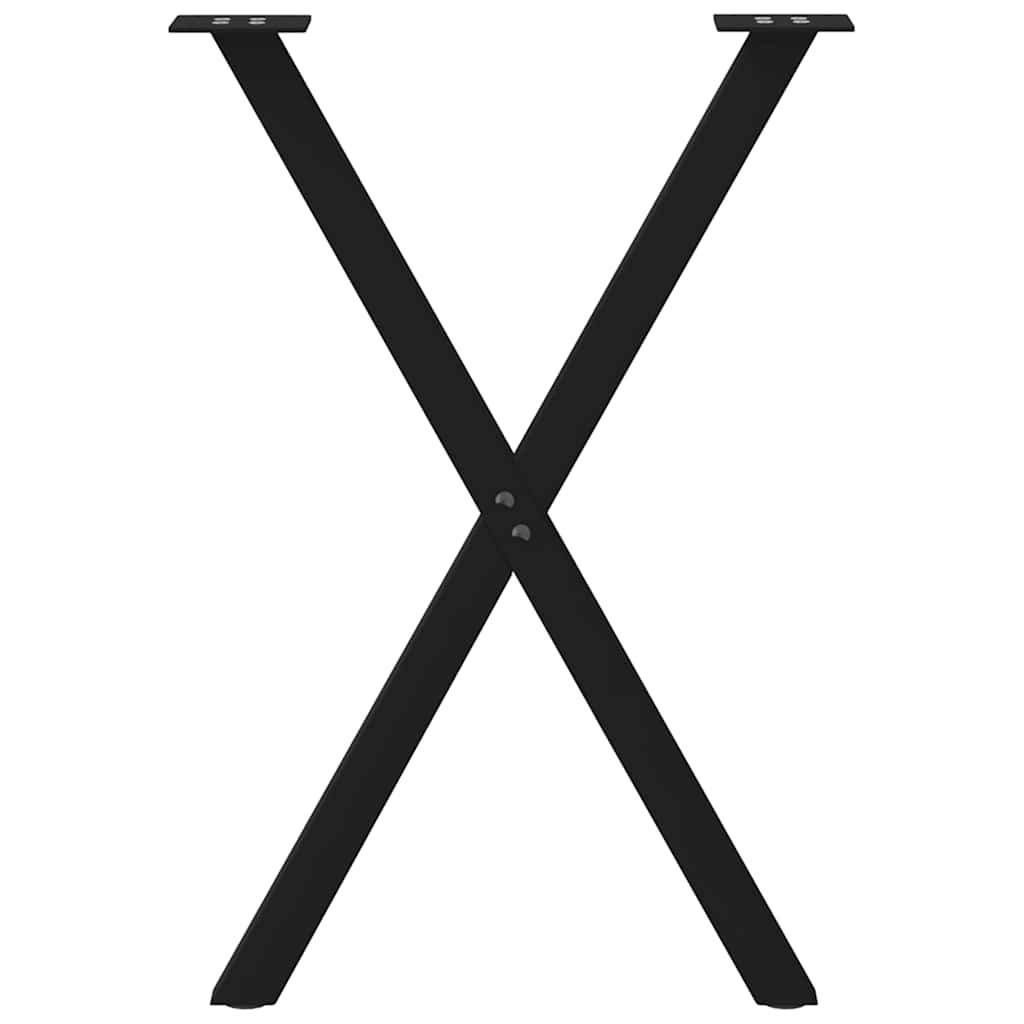 Dining Table Legs X-Shaped 2 pcs Black 57x(72-73) cm Steel