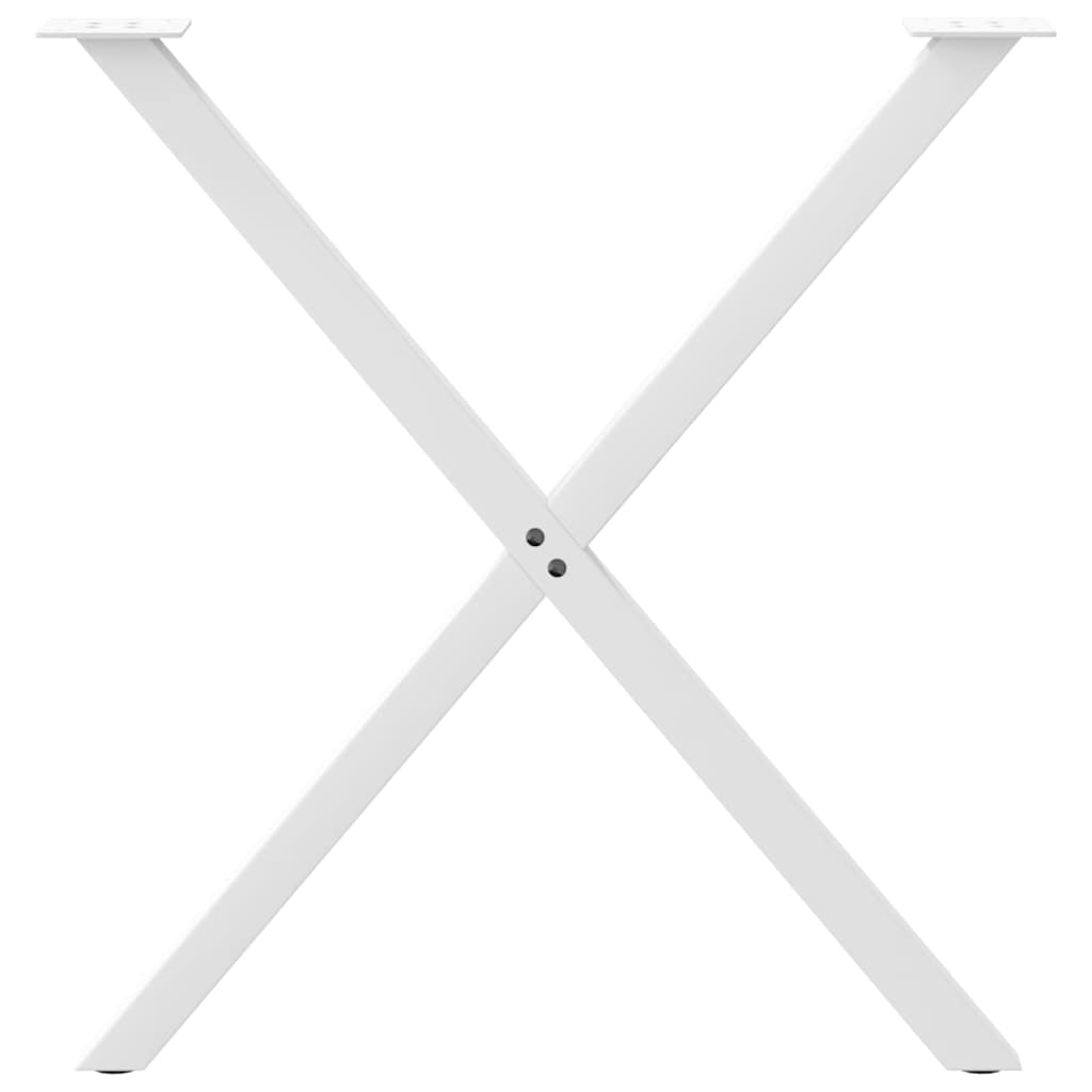Dining Table Legs X-Shaped 2 pcs White 80x(72-73) cm Steel