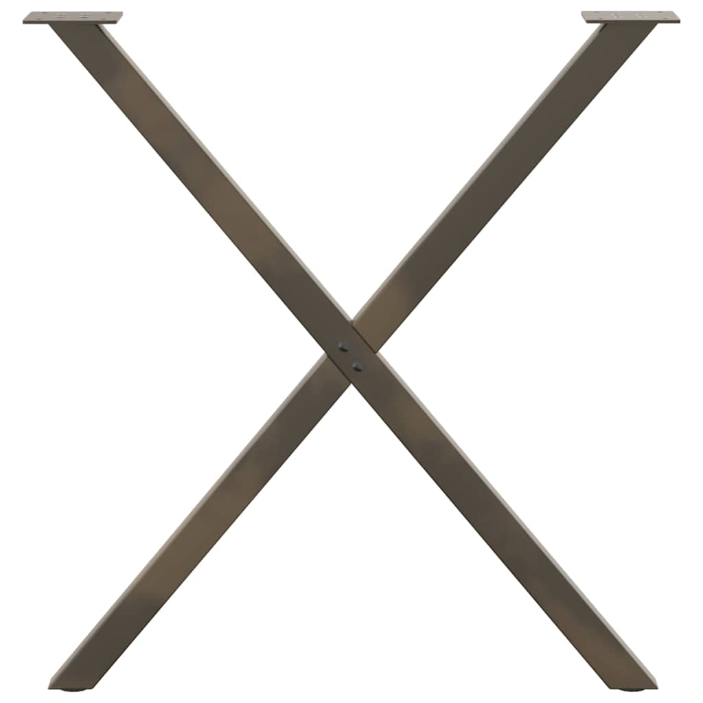 Dining Table Legs X-Shaped 2 pcs Natural Steel 80x(72-73) cm Steel
