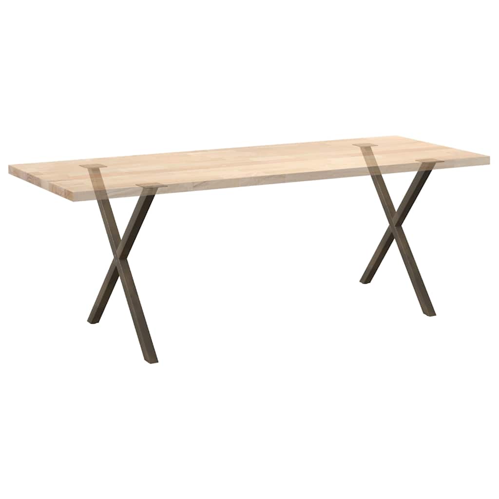 Dining Table Legs X-Shaped 2 pcs Natural Steel 80x(72-73) cm Steel