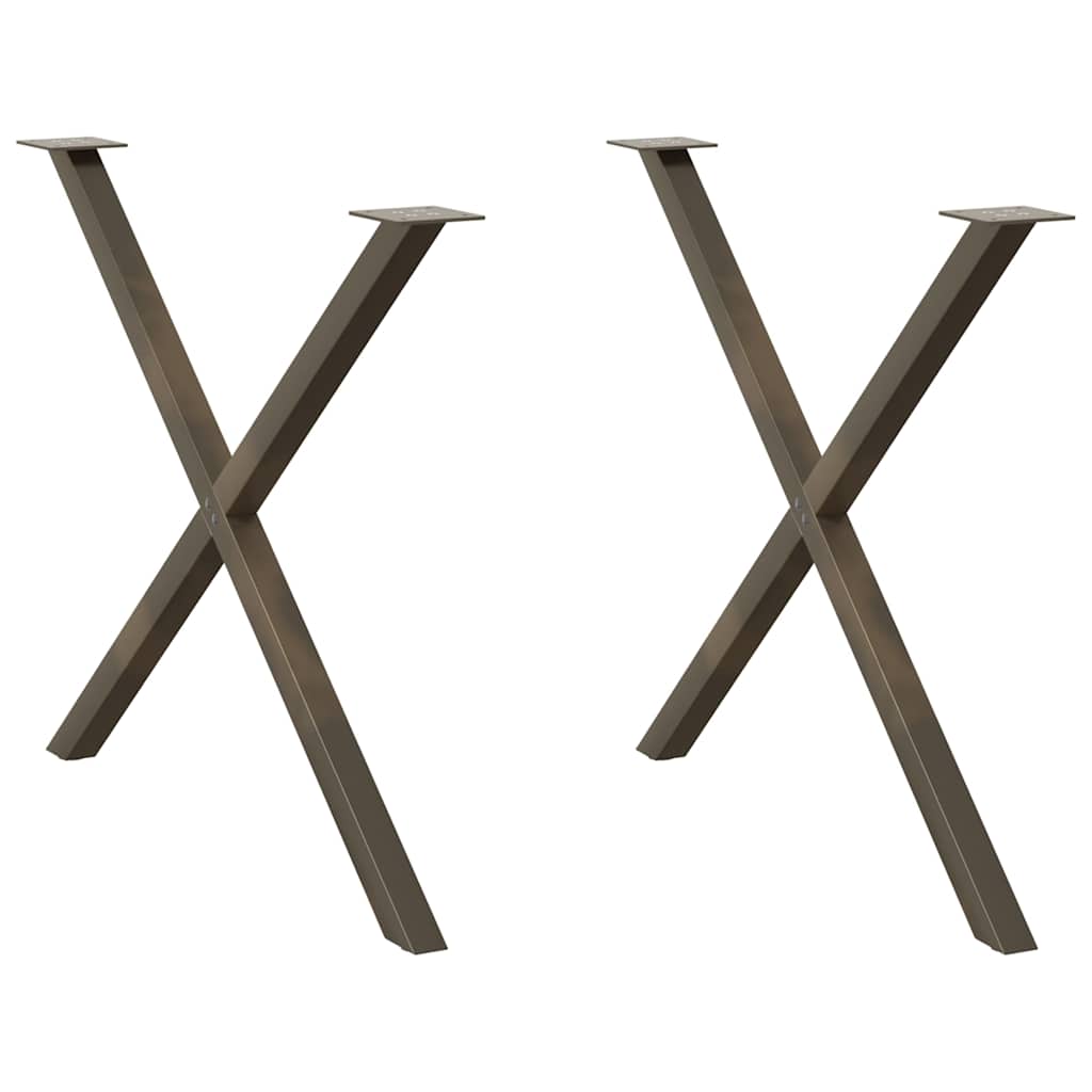 Dining Table Legs X-Shaped 2 pcs Natural Steel 90x(72-73) cm Steel
