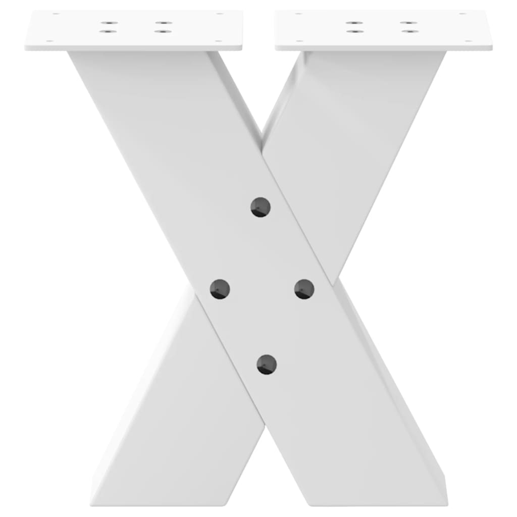 Coffee Table Legs X-Shaped 2 pcs White 30x(30-31) cm Steel