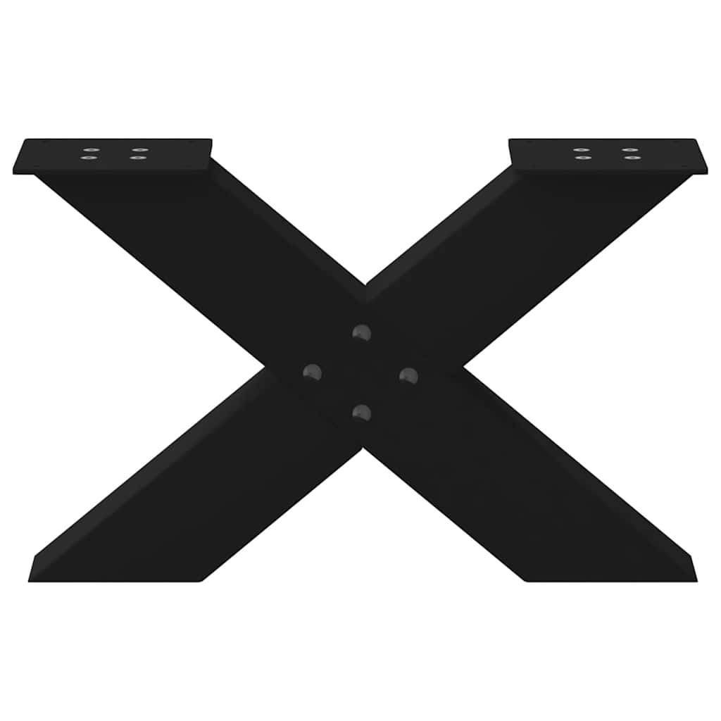 Coffee Table Legs X-Shaped 2 pcs Black 60x(30-31) cm Steel