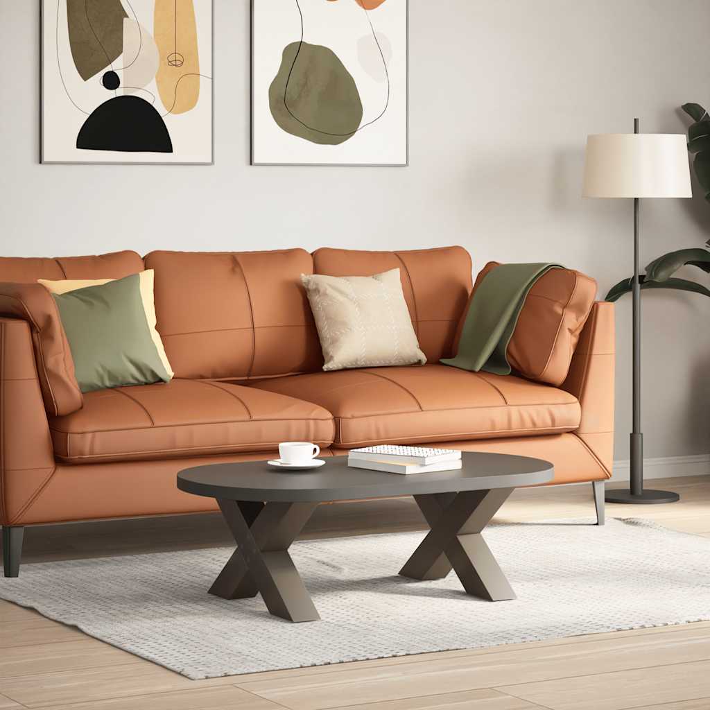 Coffee Table Legs X-Shaped 2 pcs Natural Steel 60x(30-31) cm Steel