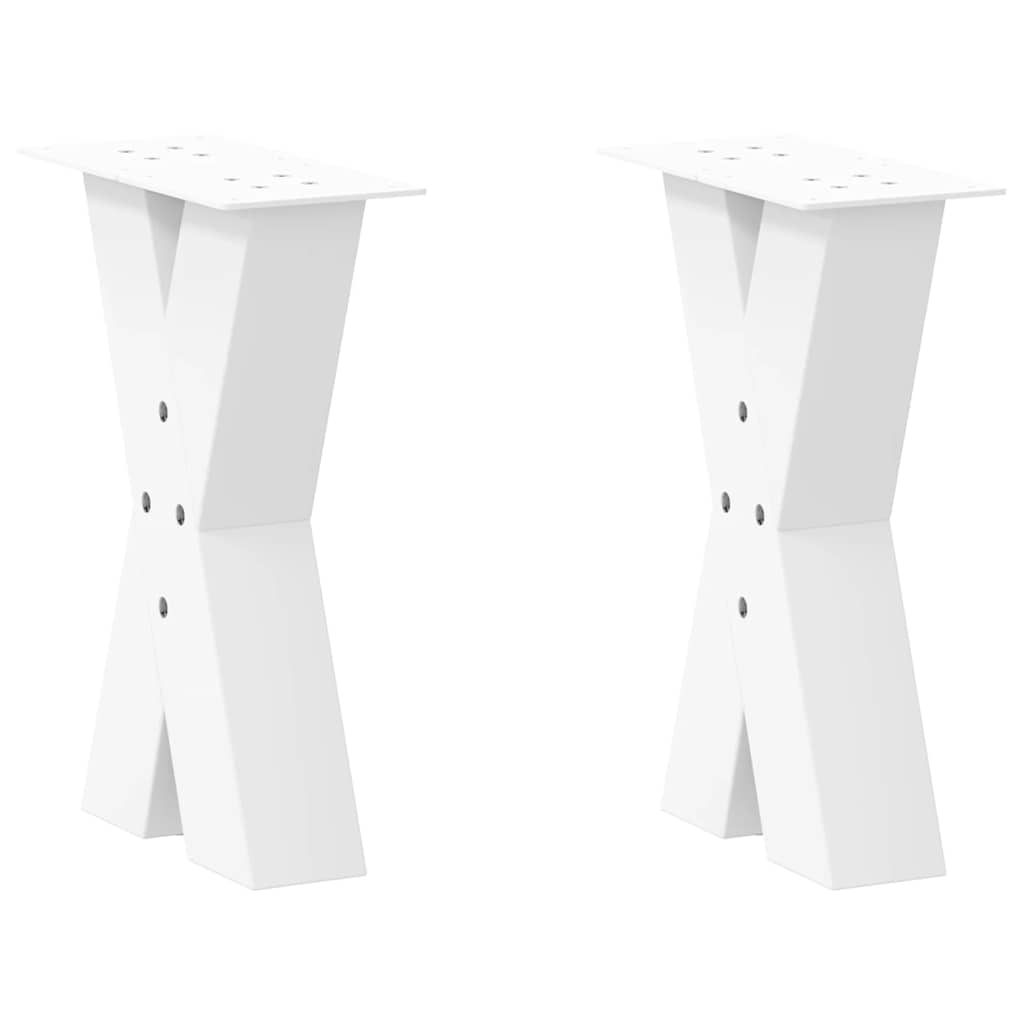 Coffee Table Legs X-Shaped 2 pcs White 28x(42-43) cm Steel