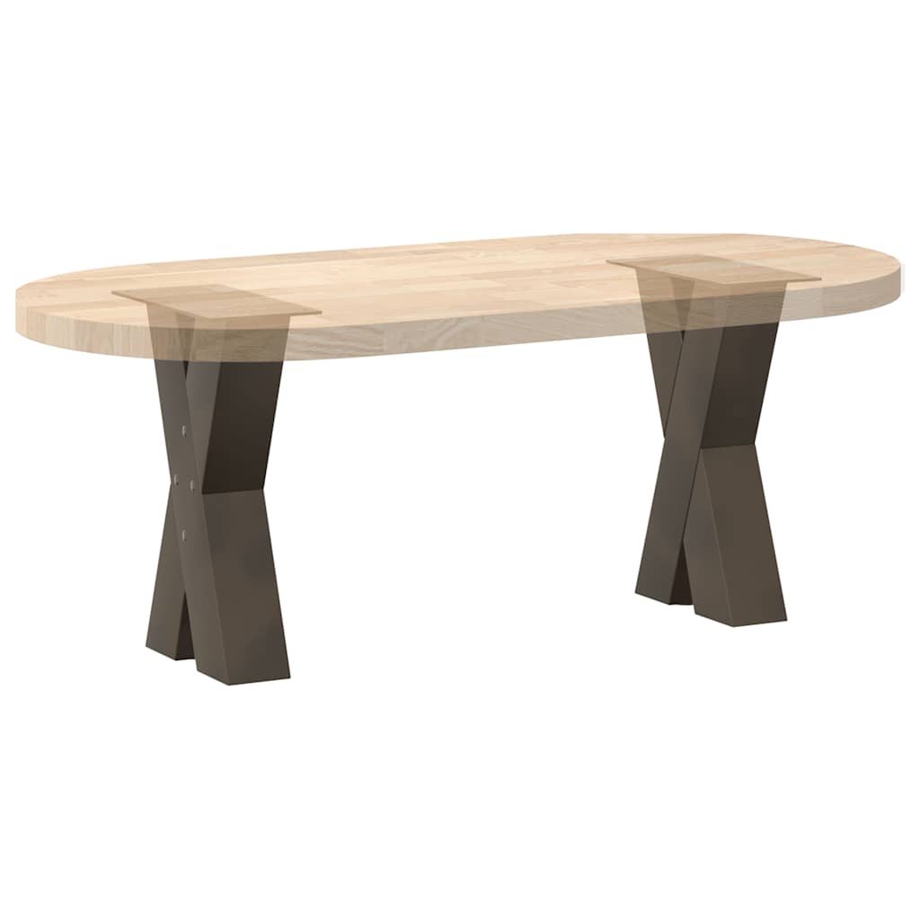 Coffee Table Legs X-Shaped 2 pcs Natural Steel 38x(42-43) cm Steel