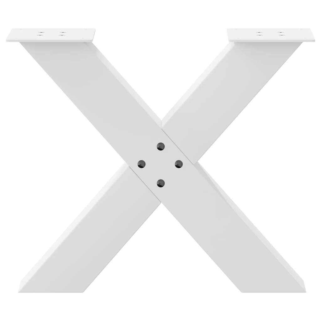 Coffee Table Legs X-Shaped 2 pcs White 50x(42-43) cm Steel