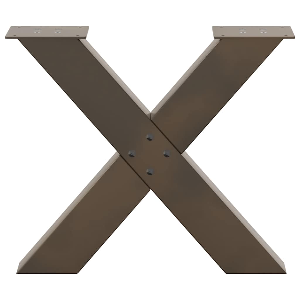 Coffee Table Legs X-Shaped 2 pcs Natural Steel 60x(42-43) cm Steel