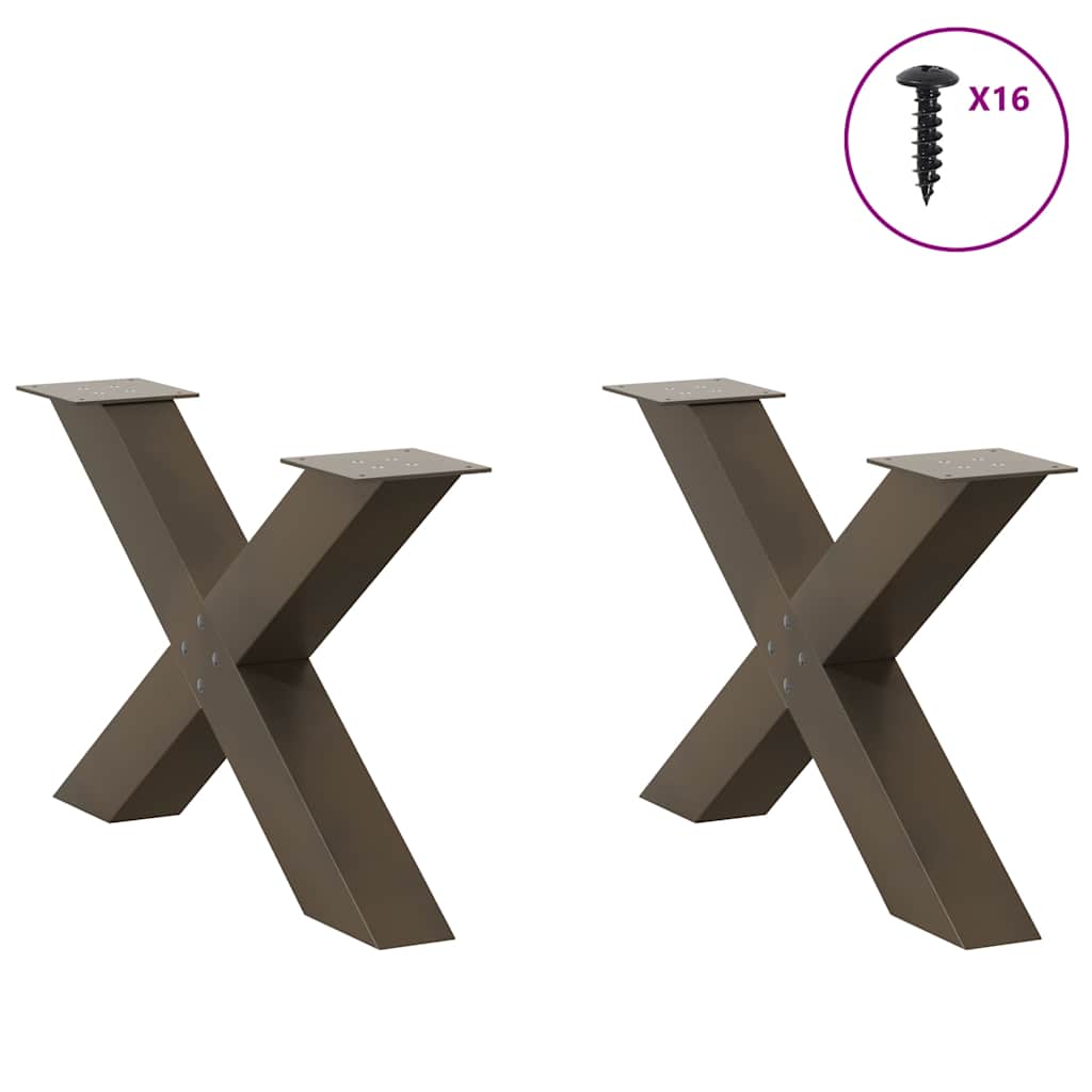Coffee Table Legs X-Shaped 2 pcs Natural Steel 70x(42-43) cm Steel