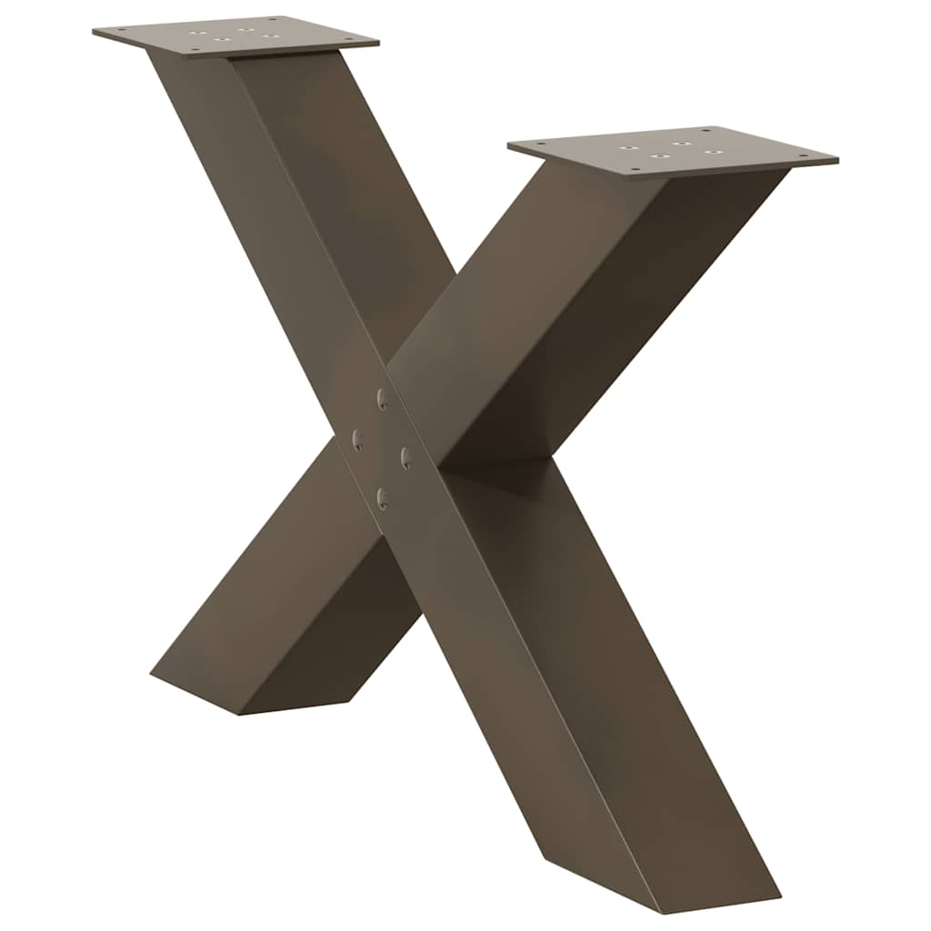 Coffee Table Legs X-Shaped 2 pcs Natural Steel 70x(42-43) cm Steel